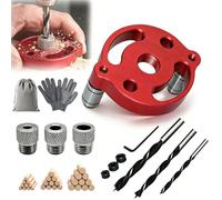 Self-Centering Doweling Jig - Precision Drill Guide for Flawless Woodworking Joints, Adjustable Dowel Jig 3-10mm Bushings, Handheld Drill Guide for Straight Holes, Joinery & DIY (E-1)