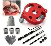 Self-Centering Doweling Jig - Precision Drill Guide for Flawless Woodworking Joints, Adjustable Dowel Jig 3-10mm Bushings, Handheld Drill Guide for Straight Holes, Joinery & DIY (D-1)