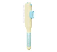 Self Cleaning Cat Comb, 20x6.5x2.5cm Pet Grooming Brush with Metal Teeth and Anti Slip Handle, ABS Shedding Comb Tool for Removing Loose, Daily Cat Grooming