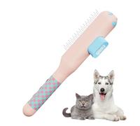 Self Cleaning Cat Comb - Anti Slip Grooming Tool with Stainless Steel Teeth, Pet Shedding Remover Brush, Easy Release Hair Cleaner | Durable Grooming Care Device for Cats Dogs Puppies Indoor Home Use