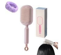 Self Cleaning Hair Brush, Retractable Hair Brush, Cushion Massage Combs, Anti Static Massage Comb, for Women Men All Types (Pink)