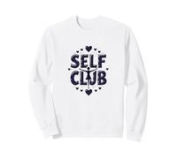 Self Club : Un Design Autonome pour Les Amateurs d'amour-Propre Sweatshirt, Unisexe pour Adultes, Blanc, XL