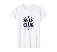 Self Club : Un Design Autonome pour Les Amateurs d'amour-Propre T-Shirt, Femme, Blanc, 3XL