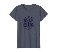 Self Club : Un Design Autonome pour Les Amateurs d'amour-Propre T-Shirt, Femme, Bleu Chiné, XS