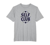 Self Club : Un Design Autonome pour Les Amateurs d'amour-Propre T-Shirt, Homme Grandes Tailles, Gris Chiné, 4X Tall