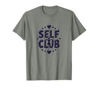 Self Club : Un Design Autonome pour Les Amateurs d'amour-Propre T-Shirt, Homme, Vert Kaki chiné, M