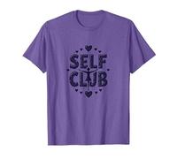 Self Club : Un Design Autonome pour Les Amateurs d'amour-Propre T-Shirt, Homme, Violet chiné, L