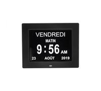 Self Confort Horloge Calendrier Numérique Senior - Affichage Heure, Jour et Date en Français - Horloge Alzheimer avec Grand Écran Lisible - Aide Mémoire pour Personnes Âgées et Malvoyantes