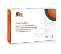 self-diagnostics Test Rapide Ferritine, 2 Tests au Doigt | Test du fer à domicile, contrôle de la ferritine par sang capillaire, résultat en 5 minutes, utilisation simple