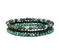 Self-Discovery Mala Set de Bracelets en Cristaux de Guérison pour Femmes - Bijoux Élastiques avec Perles de 4mm, Cadeau Spirituel (Turquoise africaine)