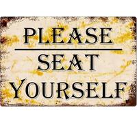 Self Host Table Label Metal Sign 12x8 Inch | Smoothed contour edges keep fingers safe while repositioning between rooms