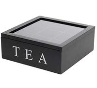 Self Import Agencies BOITE A THE MDF AVEC 9 COMPARTIMENTS, 23X23X9CM