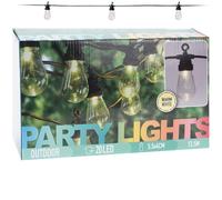Self Import Agencies ECLAIRAGE FÊTE EXTERIEUR, 20 AMPOULES 5.5X4CM, CHAQUE AMPOULE 1 LED BLANC CHAUD - LONGUEUR TOTALE 9.5 METRES + 3 METRES FIL CONDUCTEUR, ADAPTATEUR IP44 INCLUS