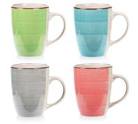 Self Import Agencies MUG FAIENCE 270ML, LOT DE 4 PCES - 4 ASS CLRS - DIA 7.8X10.3CM