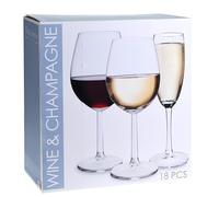 Self Import Agencies VERRES A VIN/CHAMPAGNE - SET DE 18PCS - 6X VINISSIMO 580ML DIA TOP7XH21CM - 6X VINISSIMO 430ML DIA TOP 6.5XH20CM - 6X VINISSIMO 180ML DIA TOP 5XH20.5CM