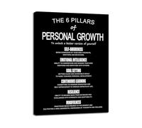 Self Improvement Wall Art - The 6 Pillars of Personal Growth Motivational Poster for Home Office(Unframed,16x24inch(40x60cm))