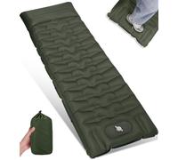 Self-Inflating Camping Mattress Camping Floor Mat 1 Person,Inflatable Sleeping Mat With Foot Pump,13 Cm Thick,Can Be Spliced,Outdoor Hiking (Green)