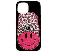 Self Love Leopard Face Bonnet Motif Coque pour iPhone 15