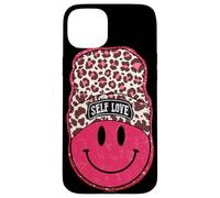 Self Love Leopard Face Bonnet Motif Coque pour iPhone 15 Plus