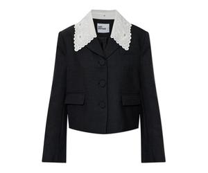Self Portrait - Blazer avec Col Amovible - Femme - Vestes - Gris - Taille: 38 FR