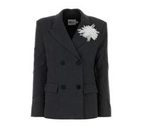 Self Portrait - Blazer oversize en sergé graphite - Femme - Vestes - Gris - Taille: 40 FR