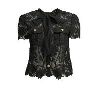SELF-PORTRAIT blouse en dentelle femme noire - 12