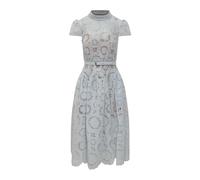 Self Portrait - Blue Floral Lace Midi Dress - Femme - Robes - Bleu - Taille: 38 FR