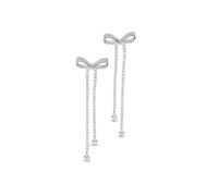 Self Portrait - Boucles d'oreilles longues avec cristaux scintillants - Femme - Accessoires - Gris - Taille: ONE Size