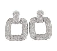 Self Portrait - Boucles d'Oreilles à Clous en Cristal Argent - Femme - Accessoires - Gris - Taille: ONE Size
