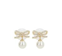 Self Portrait - Boucles d'oreilles à en cristal et perle - Femme - Accessoires - Jaune - Taille: ONE Size