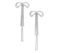Self Portrait - Boucles d'Oreilles Arrière Perle Cristal - Femme - Accessoires - Gris - Taille: ONE Size
