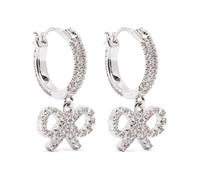 Self Portrait - Boucles d'oreilles créoles avec en cristal - Femme - Accessoires - Gris - Taille: ONE Size