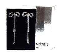 Self Portrait - Boucles d'oreilles Double avec Cristaux - Femme - Accessoires - Blanc - Taille: ONE Size