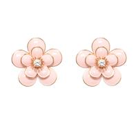 Self Portrait - Boucles d'oreilles émaillées à étages en forme de fleur - Femme - Accessoires - Rose - Taille: ONE Size