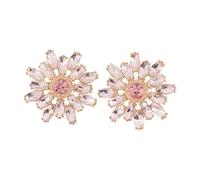 Self Portrait - Boucles d'oreilles Fleur en Cristal - Femme - Accessoires - Rose - Taille: ONE Size