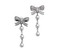 Self Portrait - Boucles d'oreilles Goutte de Perle - Femme - Accessoires - Gris - Taille: ONE Size