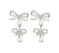 Self Portrait - Boucles d'Oreilles Goutte Perle et - Femme - Accessoires - Gris - Taille: ONE Size