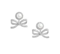 Self Portrait - Boucles d'oreilles Gouttelettes de Cristal - Femme - Accessoires - Gris - Taille: ONE Size