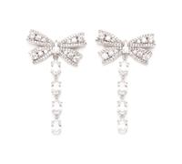 Self Portrait - Boucles d'oreilles gouttelettes en cristal argenté - Femme - Accessoires - Gris - Taille: ONE Size