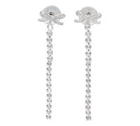Self Portrait - Boucles d'oreilles Gouttes Cristal - Femme - Accessoires - Gris - Taille: ONE Size