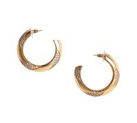 Self Portrait - Boucles d'oreilles Hoop en Cristal et Or - Femme - Accessoires - Jaune - Taille: ONE Size