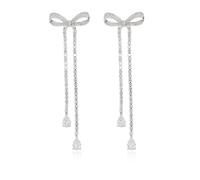 Self Portrait - Boucles d'oreilles longues avec cristaux scintillants - Femme - Accessoires - Gris - Taille: ONE Size