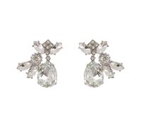 Self Portrait - Boucles d'oreilles Multi Crystal Cluster - Femme - Accessoires - Gris - Taille: ONE Size