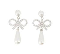 Self Portrait - Boucles d'Oreilles Perle - Argent - Femme - Accessoires - Blanc - Taille: ONE Size