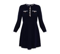 Self Portrait - Bow Knit Mini Dress - Femme - Robes - Bleu - Taille: 38 FR