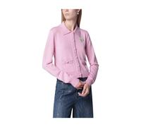 Self Portrait - Cardigan en maille brodé de fleurs - Femme - Pulls - Rose - Taille: 38 FR