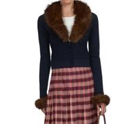 Self Portrait - Cardigan en maille - Femme - Pulls - Bleu - Taille: 40 FR