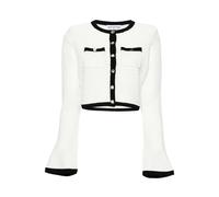 Self Portrait - Cardigan en maille pointelle - Femme - Pulls - Blanc - Taille: 42 FR