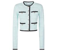 Self Portrait - Cardigan en maille pointelle menthe - Femme - Pulls - Vert - Taille: 38 FR