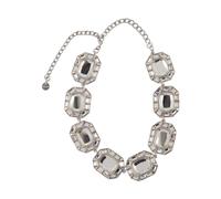 Self Portrait - Collier chaîne orné de cristaux - Femme - Accessoires - Gris - Taille: ONE Size